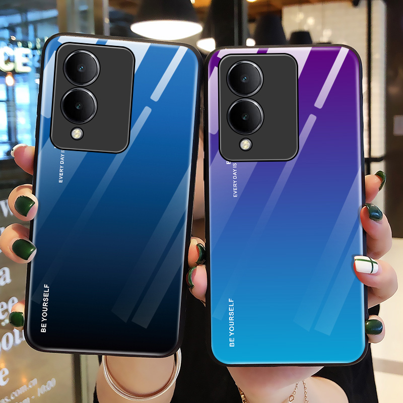 极光玻璃手机壳适用vivoy36