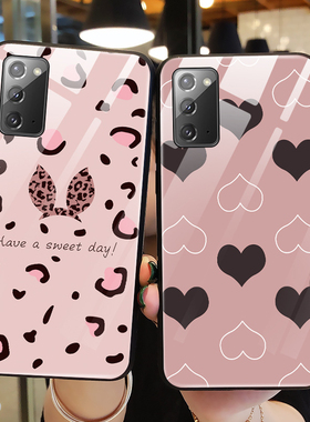 适用三星note20手机壳玻璃note20ultra保护硅胶套SM一N9810全包N9860防摔蝴蝶结5G软壳uitra女galaxy男205g潮