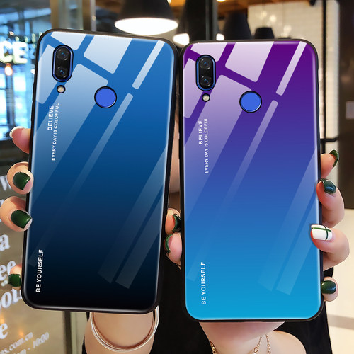 华为nova3极光玻璃硅胶套手机壳