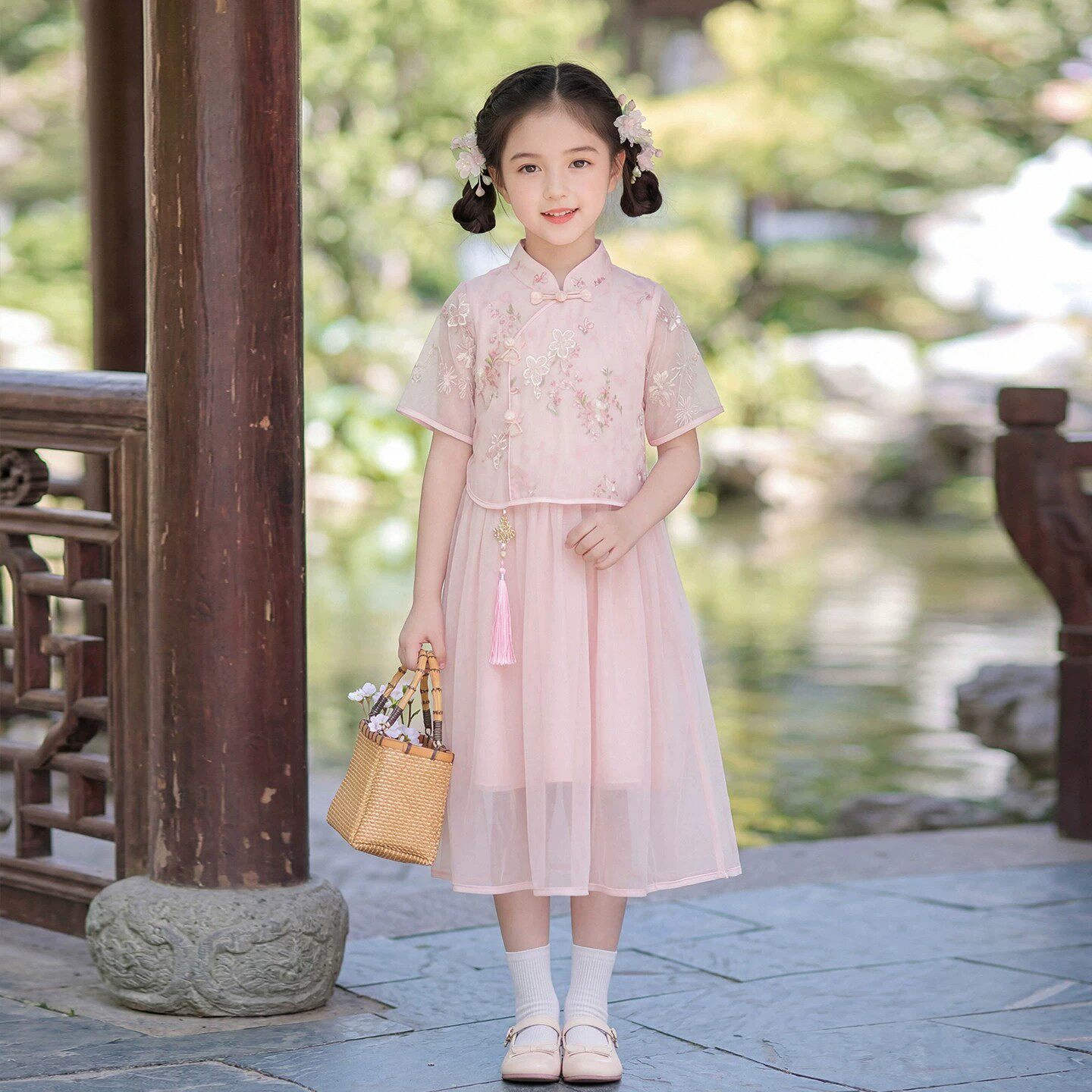 女童连衣裙夏装2026新款女孩夏季中式国风汉服裙子高级儿童公主裙