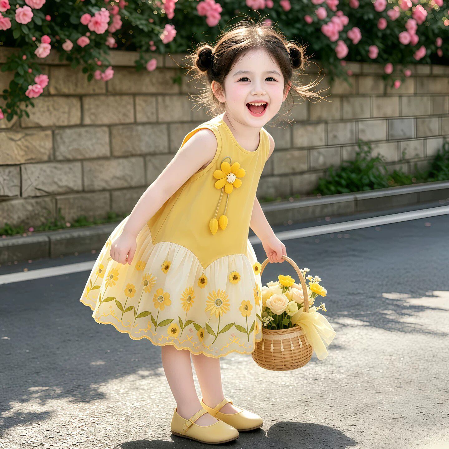 女童连衣裙夏2026新款儿童薄款田园风巨好看宝宝夏季蓬蓬公主裙子