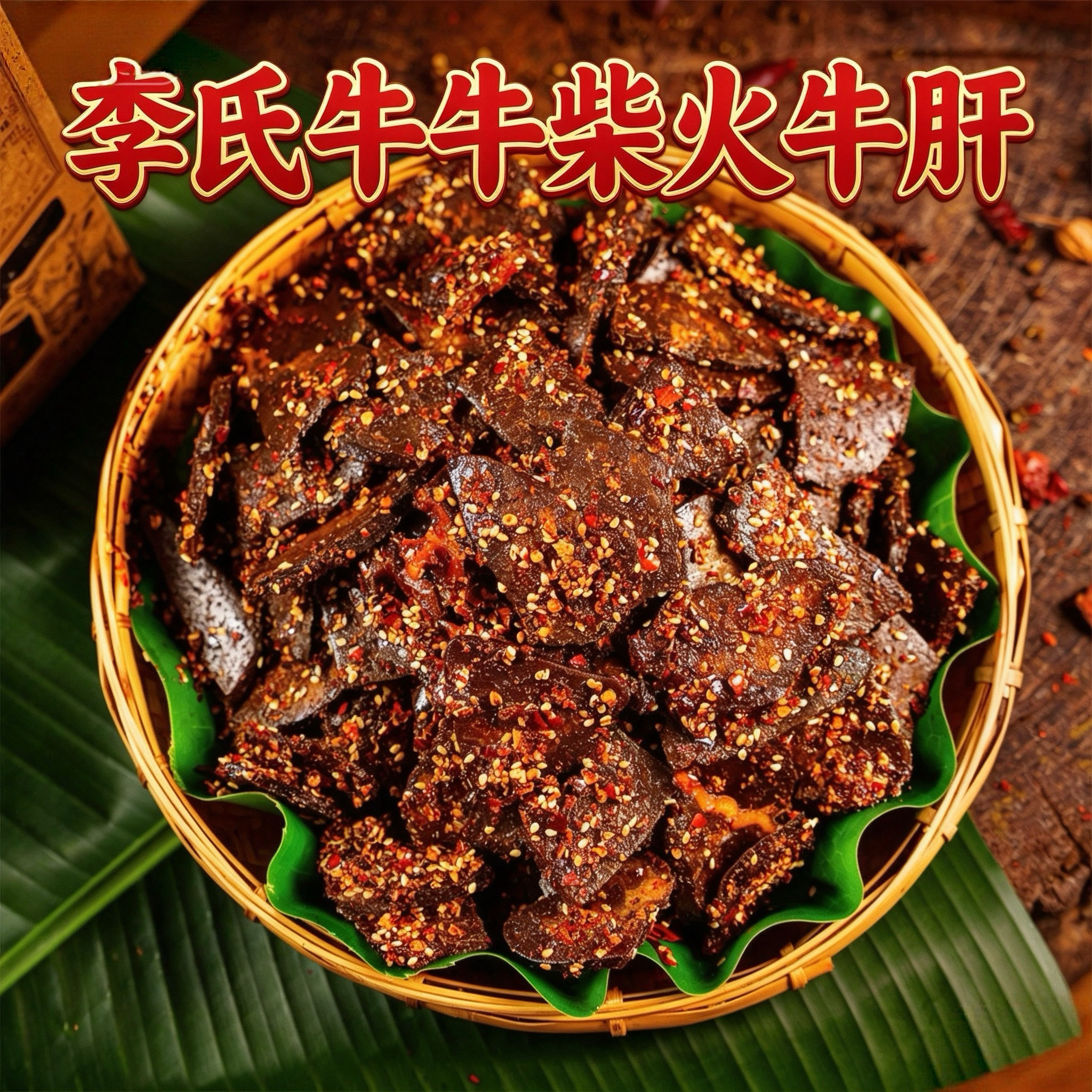 李氏牛肝云南本地小黄牛肉干香酥麻辣零食非遗美食特产