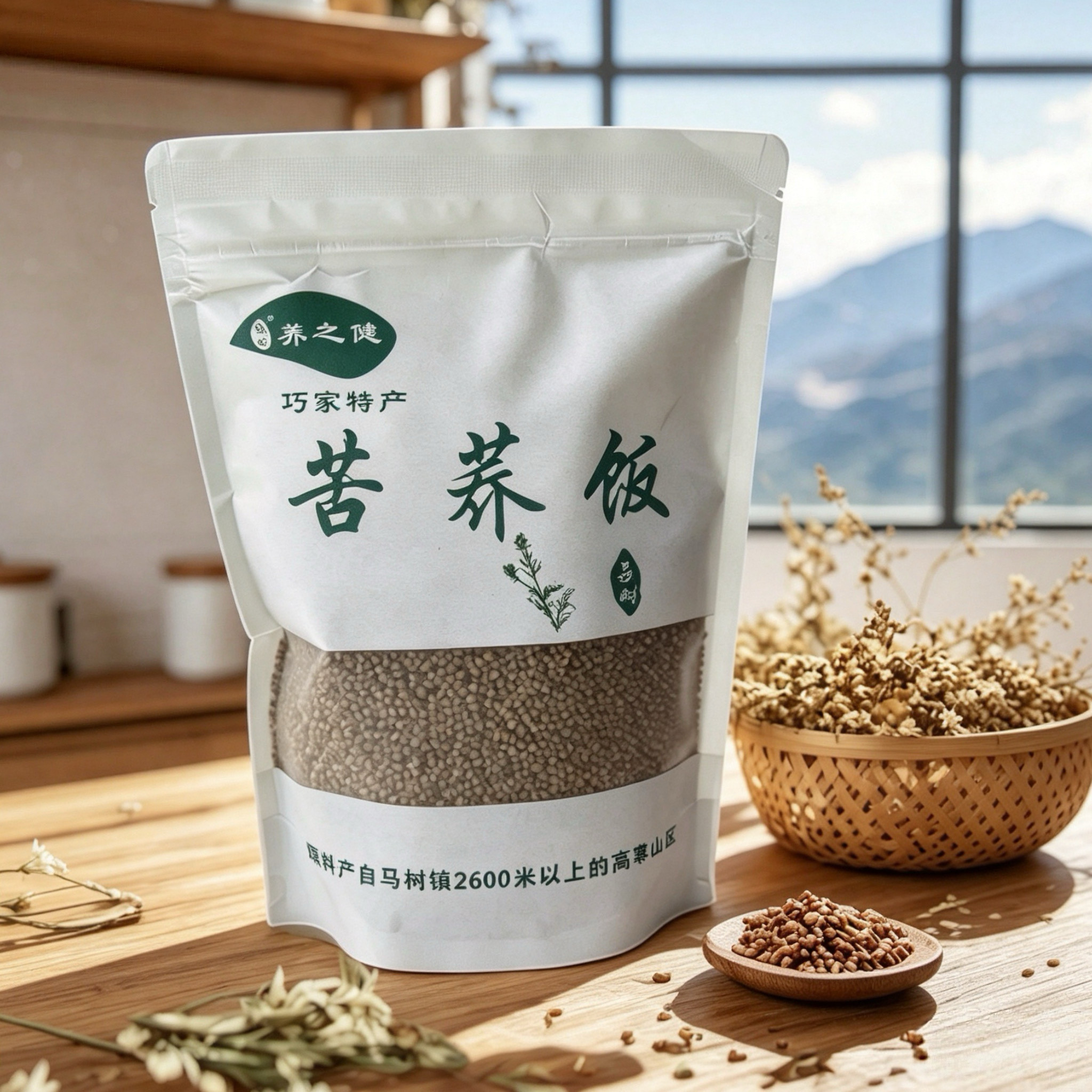 苦荞饭云南昭通特产贵州风味黑荞面疙瘩乔米五谷杂粮饭店用苦荞米