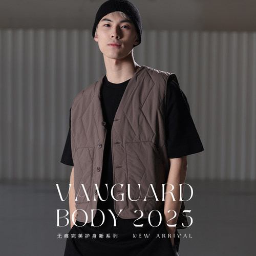 外穿棉马甲保暖小众风背心V领