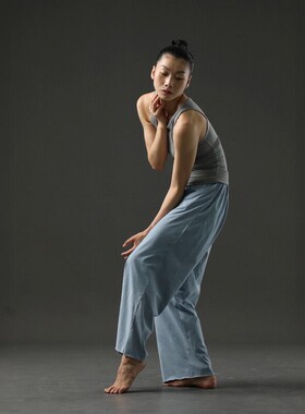 DANCE 纯棉舒适原创慵懒风现代舞中宽练功裤子运动长裤 - 男女款