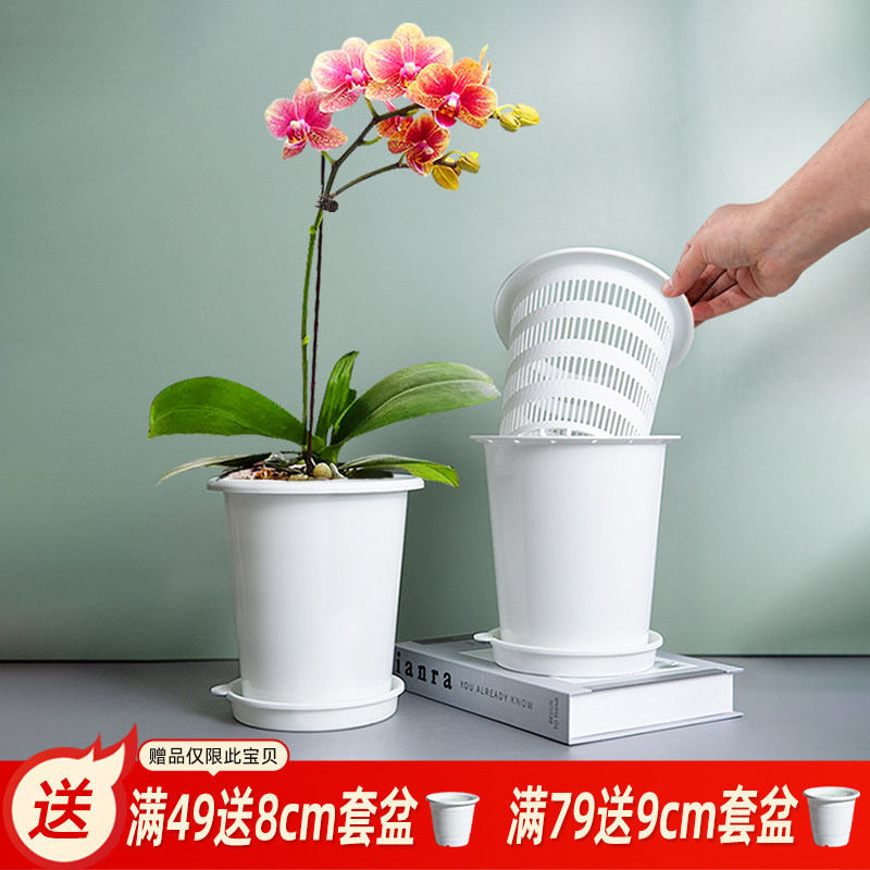 美莳双层养蝴蝶兰控根小号花盆透气塑料石斛文心兰大口径专用套盆,鲜花速递/花卉仿真/绿植园艺,花盆,淘宝优惠券,粉丝福利购,淘宝优惠卷