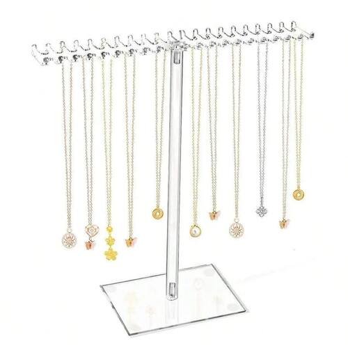1set Jewelry Display Rack T Shape Stand Show Necklace Storag