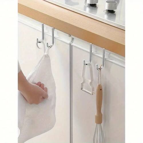 3 metal hooks without holes or marks, sturdy and durable, su