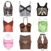 Vintage Strappy Halter Y2K Sexy Top Crop Style Women Summ