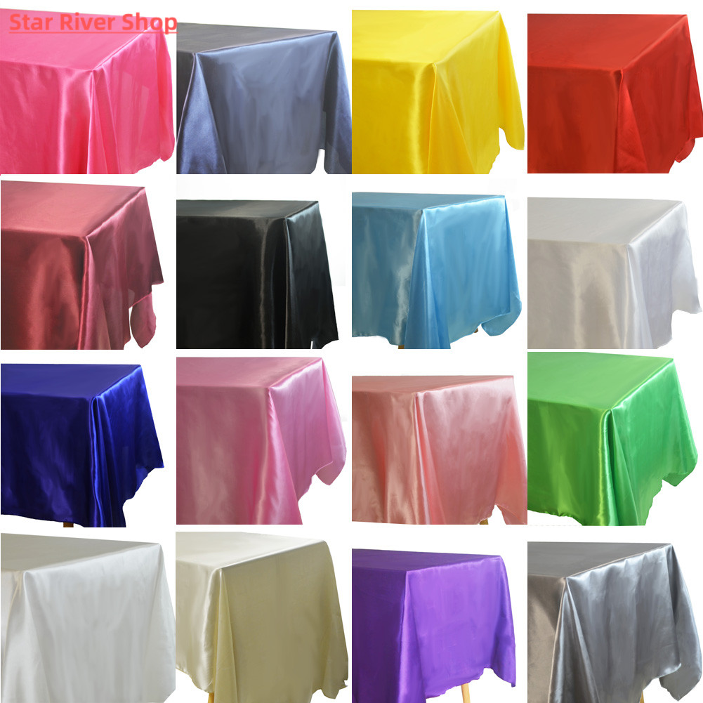 Rectangle Table Cloth Satin Tablecloth Overlays Wedding Chri