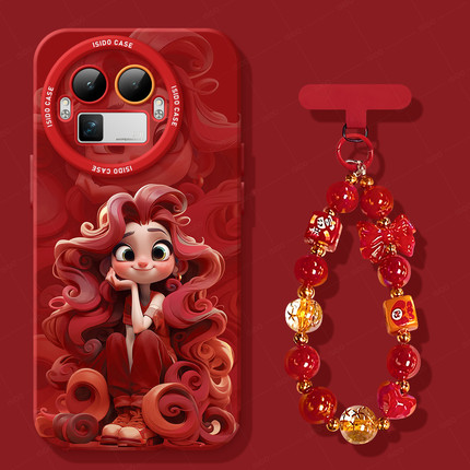 紫发公主适用realme真我gt8pro手机壳新年新款neo7红色gt7硅胶gt8全包neo5马年防摔realme真我本命年保护套