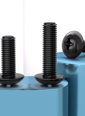 黑色304不锈钢十字大扁头螺丝大全伞头长螺钉螺杆M2M2.5M3M4M5M6