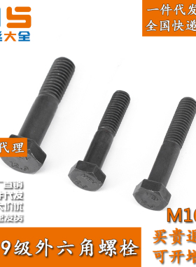 12.9级高强度发黑外六角螺栓螺丝螺钉螺杆DIN933合金钢 M16M18M20