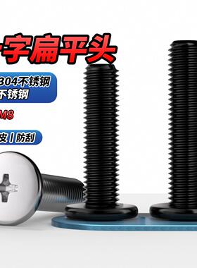 NS黑色304不锈钢十字扁平头螺丝钉薄头大平头CM电脑M1M2M3M4M5-M8