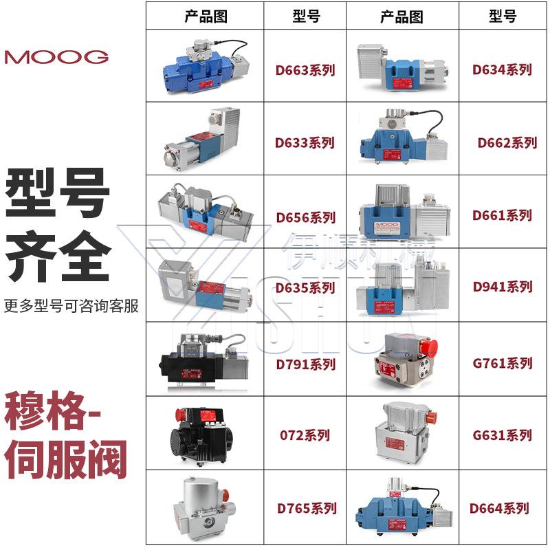 MOOG伺服阀D634比例阀D661/2/3/4-4651/2穆格电液阀液压G761-303B