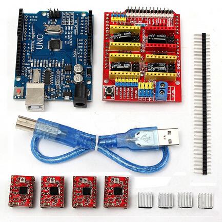UNO R3 cnc shield v3 打印机扩展板 +4个A4988+UNO R3