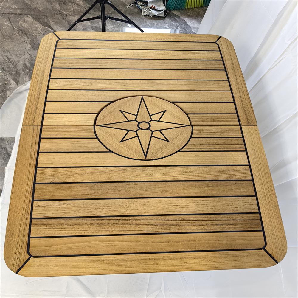 折叠式桶形柚木桌面台面480/960*650mm 游艇船舶配件跨境电商热销