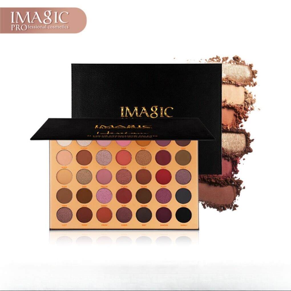 【正品】IMAGIC35色眼影盘珠光哑光偏光大地橘棕INS眼影新手