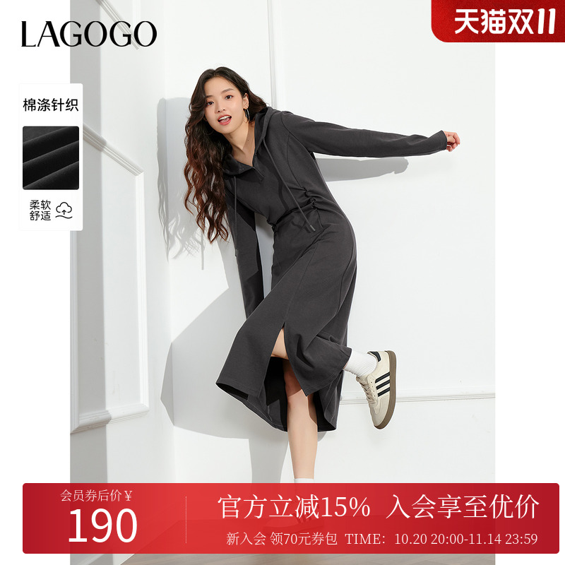 连帽设计 腰身抽褶