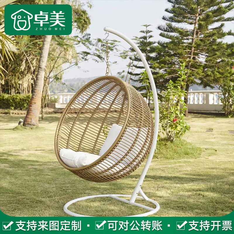 户外吊篮庭院网红室内悬挂吊椅民宿景区室外鸟巢秋千阳台摇椅家用