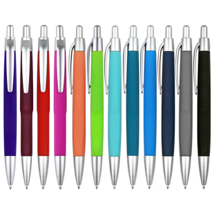 BKS圆珠笔定制logo中性笔定制广告笔定做彩色喷胶商务签字笔宾馆酒店用笔会议礼品笔环保纸管按动笔