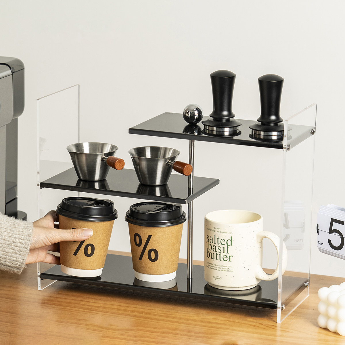简约高级感亚克力咖啡杯收纳架