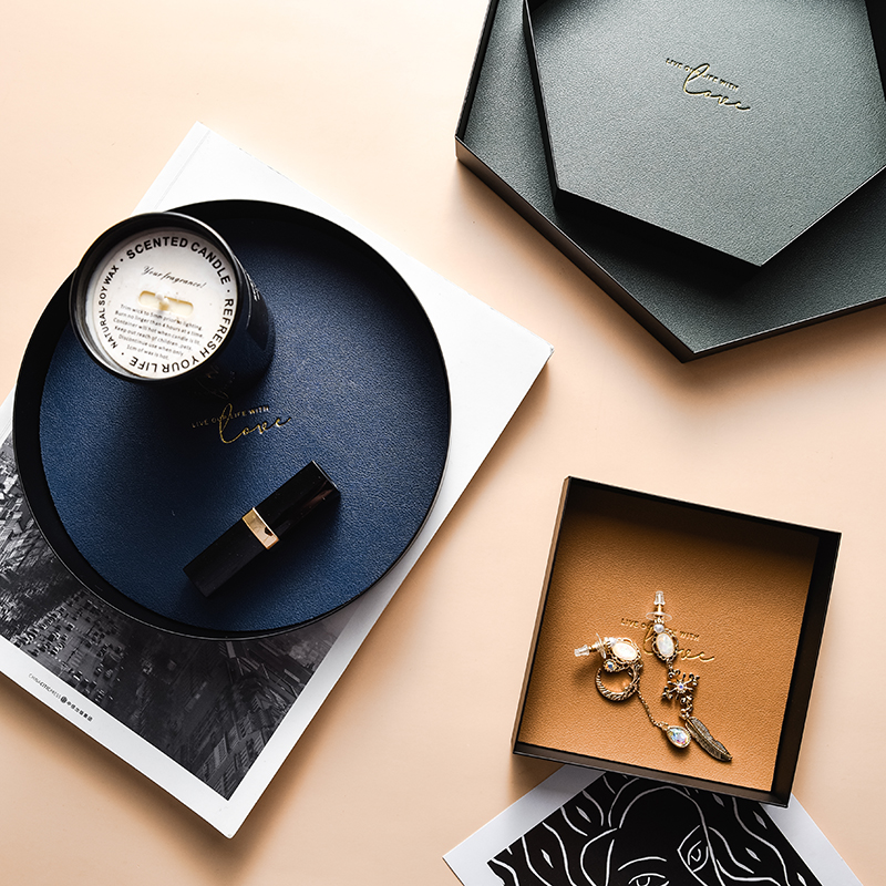 玄关卧室杂物钥匙轻奢托盘收纳盒