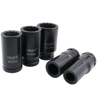 3/4风炮梅花套筒加长重型中风炮套筒头34中型12角十二花扳手36mm