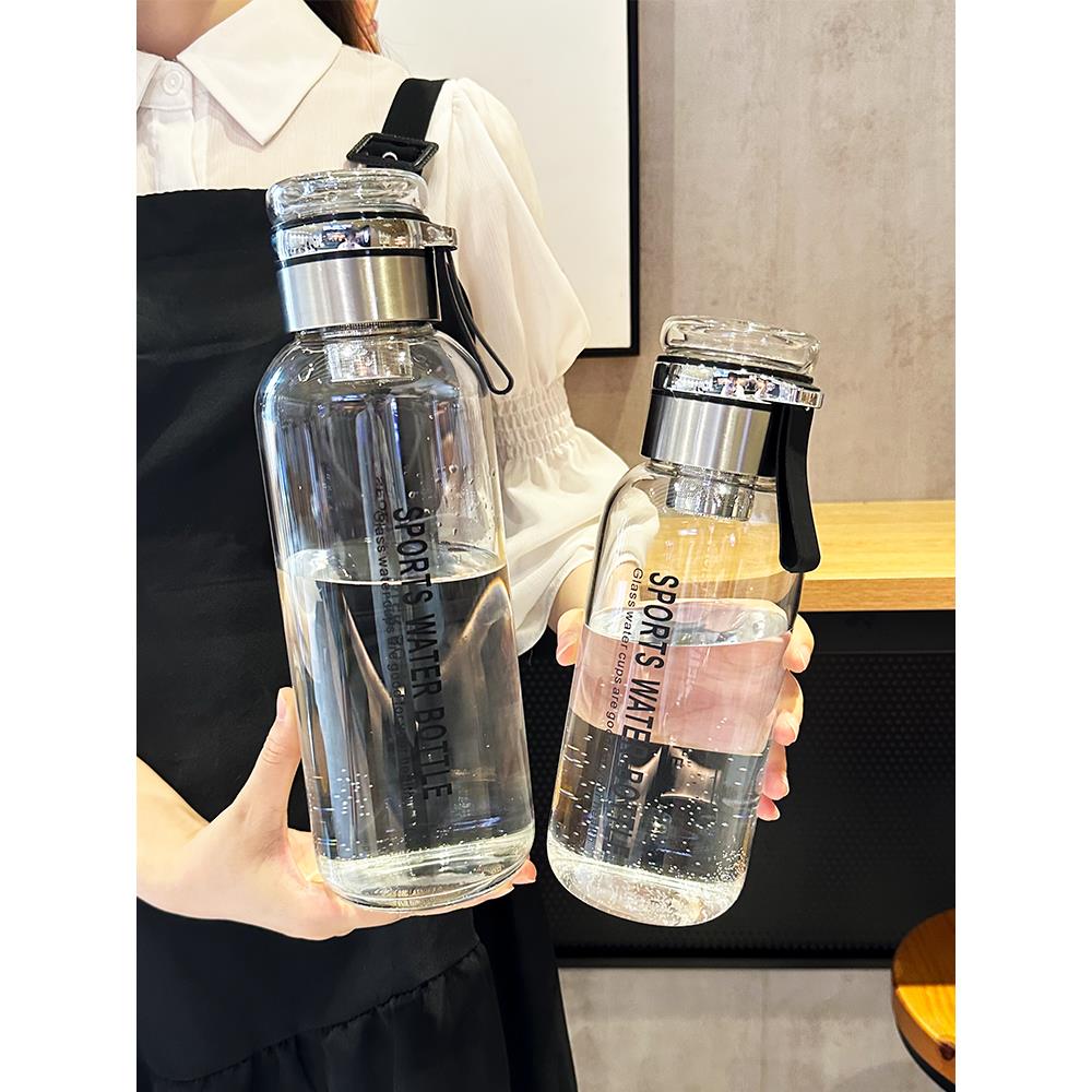 6E3X茶水分离杯家用耐高温1升1000ml容量玻璃水壶办公室泡茶杯男