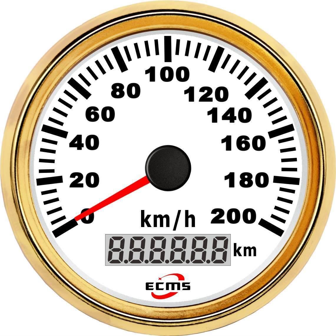 游艇船舶房车汽车改装车指针表GPS速度表 200km/h 85毫米
