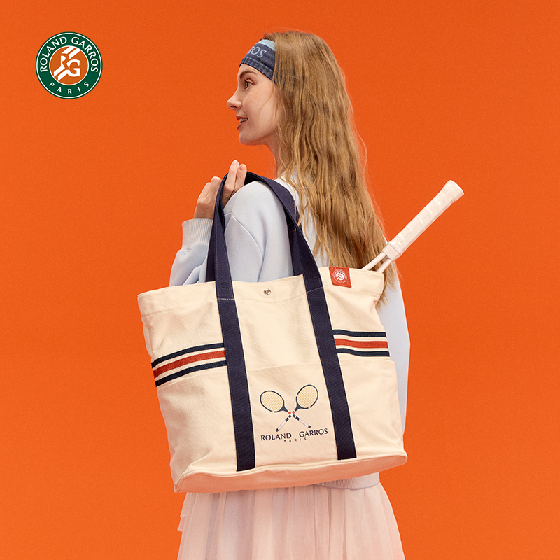 罗兰加洛斯法网网球包帆布包网球拍收纳包网球周边帆布袋背包