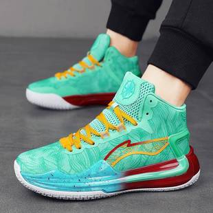 利刃4代高帮篮球鞋秋冬款气垫减震防滑摩擦有声音学生儿童运动鞋3