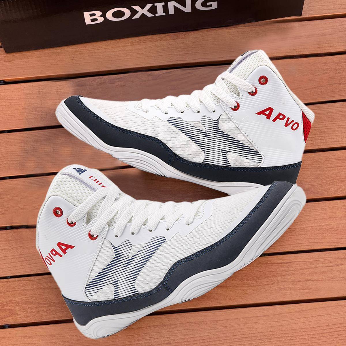 专业摔跤鞋男防滑搏击鞋格斗训练鞋拳击鞋长靴泰拳健身散打鞋男女