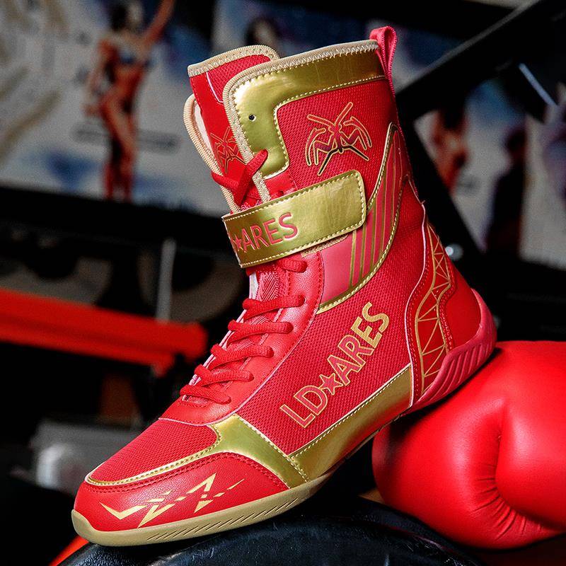 男士专业拳击鞋2025新款高帮散打格斗训练鞋耐磨防滑泰拳搏击专用
