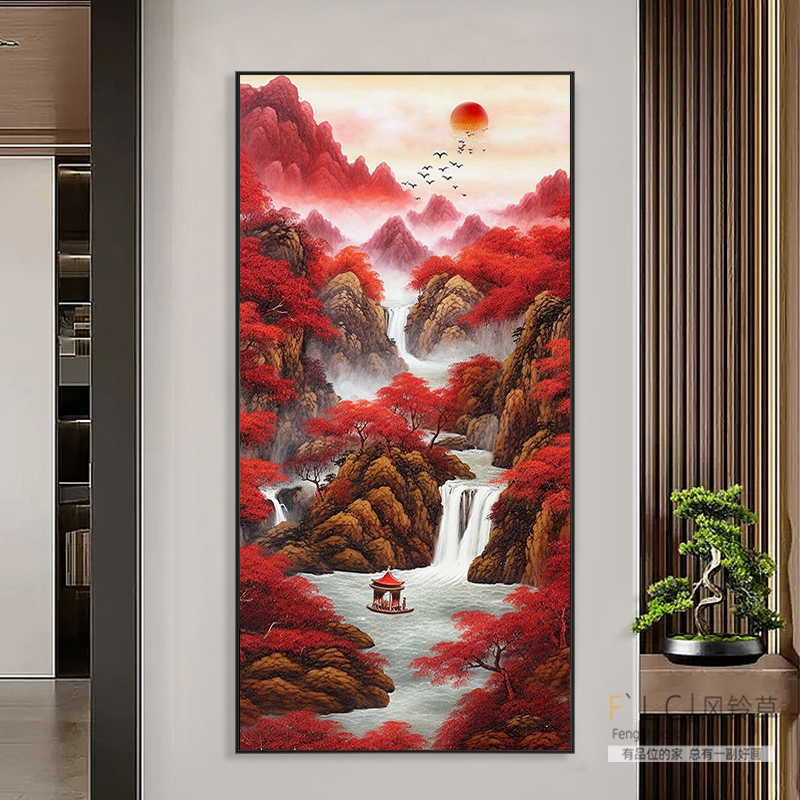 十字绣钻石绣山水画玄关