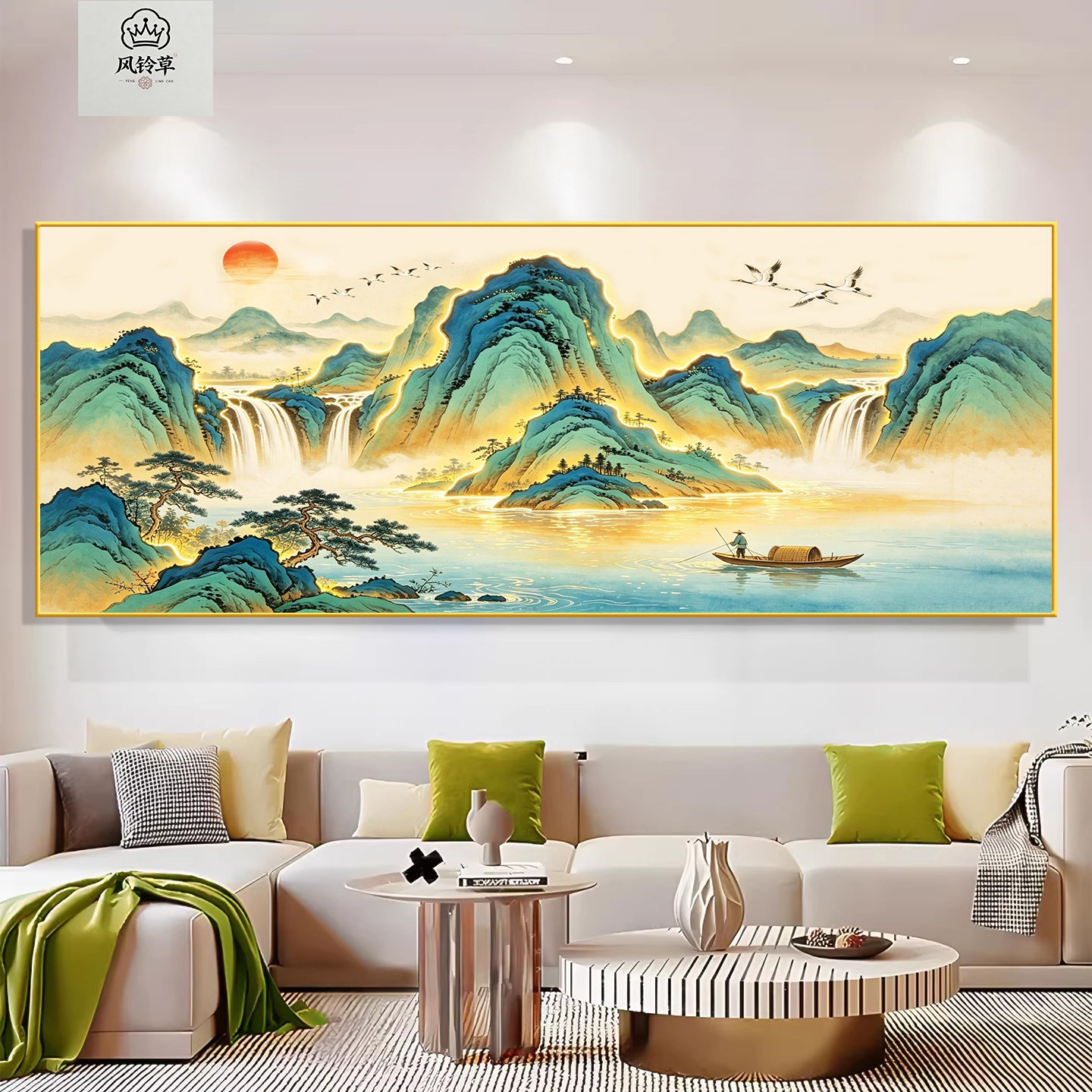 千里江山图钻石画2026新款5d满钻客厅钻石绣十字绣中式山水风景画