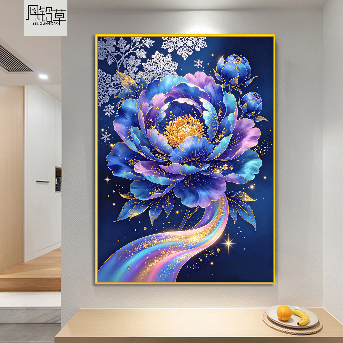高颜值牡丹花钻石画2026新款满钻手工贴钻十字绣餐厅花开富贵轻奢