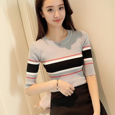 Borneol Sleeve Sweater have cash less than that is registered in the accounts T-shirts Exorcism sweater spring and autumn new pattern stripe Base coat half sleeve jacketin the Women's clothing/Boutique , Wool sweater  category - from Buy2taobao.com to provide professional Taobao agent buy service