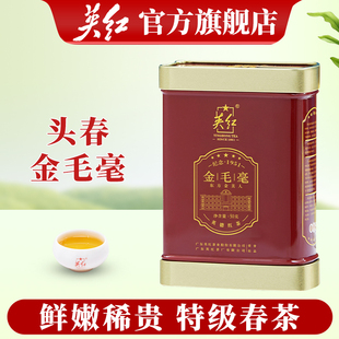 明前春茶新茶英红牌官方旗舰正品金毛毫特级英红九号英德红茶罐装