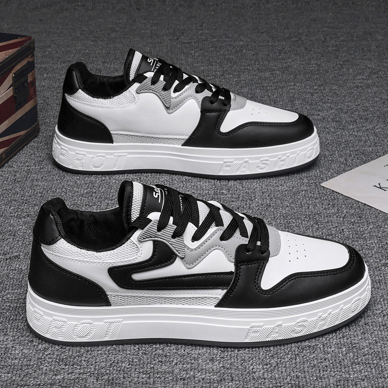 男鞋冬季鞋子男款网面透气男生板鞋黑白百搭休闲运动皮鞋小白鞋男