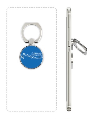 蓝色飘掦五线谱音乐手机支架指环多功能黏贴懒人桌面支撑礼品定制