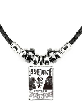 污染白黑防毒面具图案手工蜡皮绳项链子吊坠饰品合金挂坠男女定制