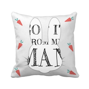 我男人给我礼物情人节兔子方形抱枕靠枕沙发靠垫双面含芯礼物定制