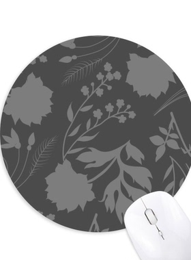 植物抽象花卉北欧插画圆形游戏办公防滑橡胶鼠标垫礼物