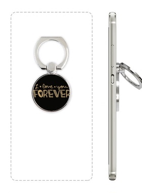 永远爱你金色英文手写手机支架指环多功能黏贴懒人桌面支撑礼品定