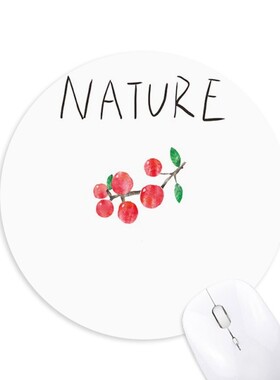 自然红果清新小岛作品圆形游戏办公防滑橡胶鼠标垫礼物