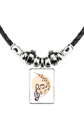 圆形弯曲音乐饰品合金吊坠