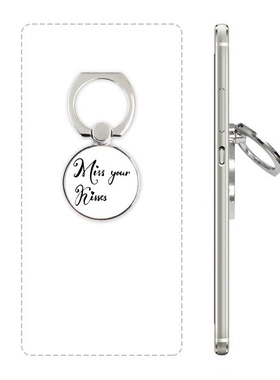 想你的吻英文手写艺术手机支架指环多功能黏贴懒人桌面支撑礼品定