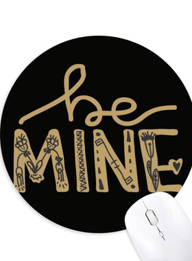 我的爱人金色英文艺术圆形游戏办公防滑橡胶鼠标垫礼物