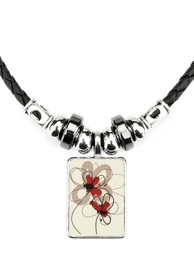 罂粟花装饰画合金吊坠